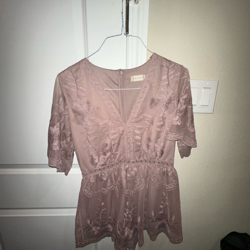 Floral pink romper